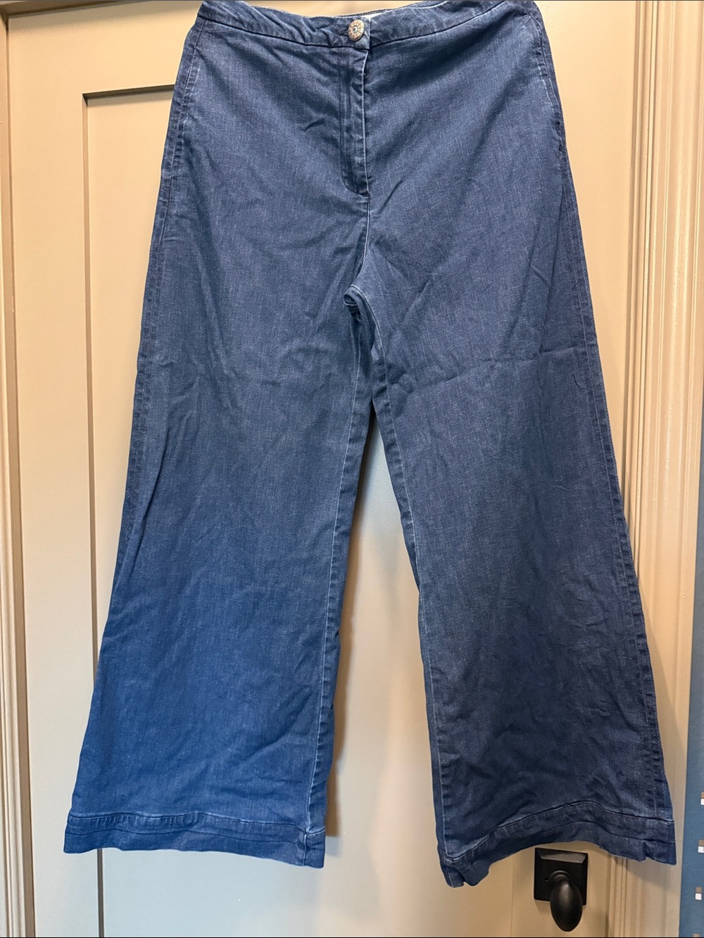 High-Rise Wide-Leg Jeans in Denim Blue